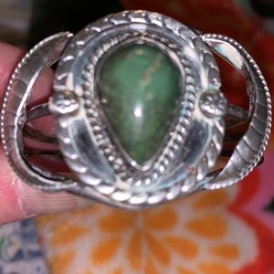Turquoise Sterling Bangle Native American Bracelet